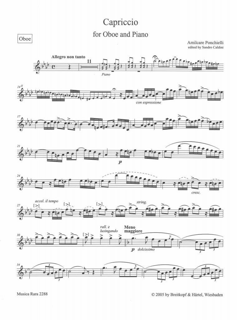 Ponchielli, Capriccio (Caldini) (Musica Rara)