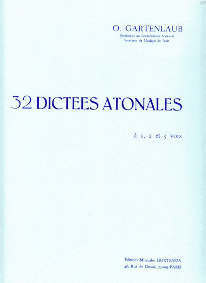 Gartenlaub, 32 Dictees atonales (Hortensia)