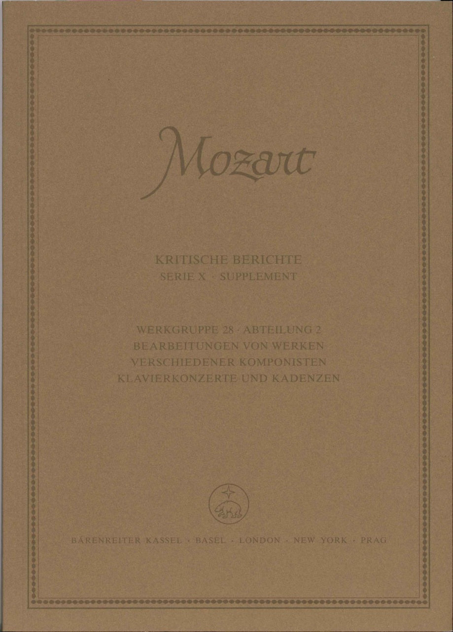 Neue Mozart-Ausgabe 10/28/2 Krit.Bericht (Barenreiter)