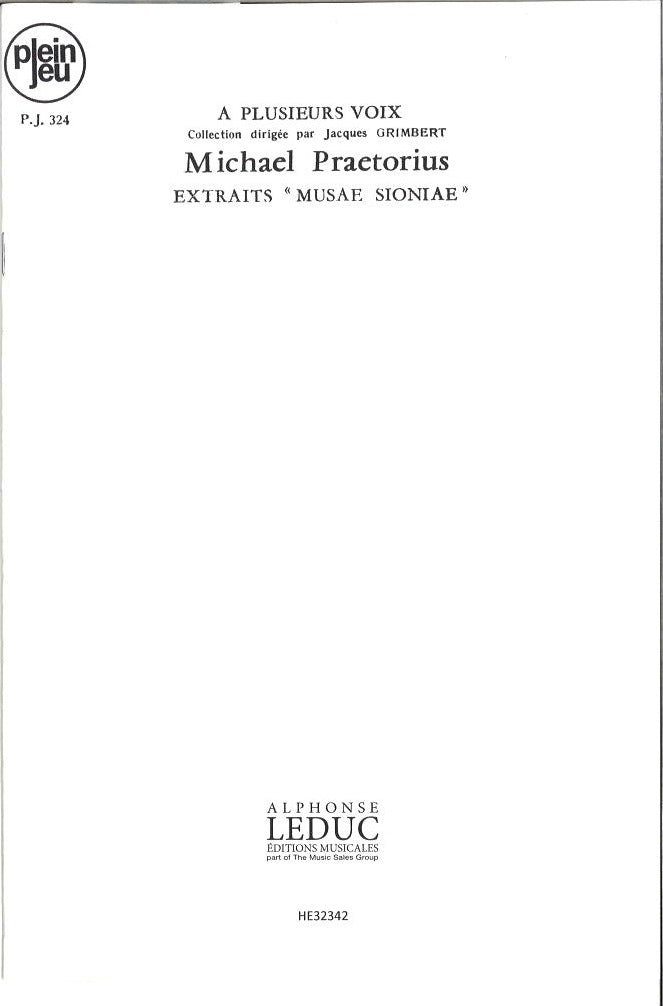 Praetorius, Musae sioniae, extraits [G] (Heugel)