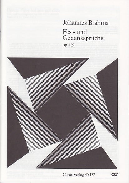 Brahms, Fest- und Gedenkspruche op. 109 (Carus)