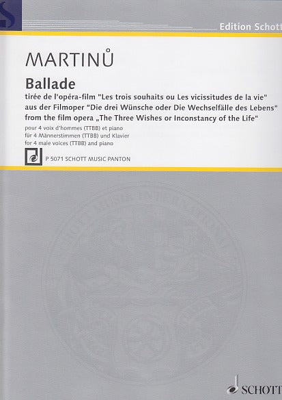 Martinu, Ballade (TTBB,Pf) (Panton)