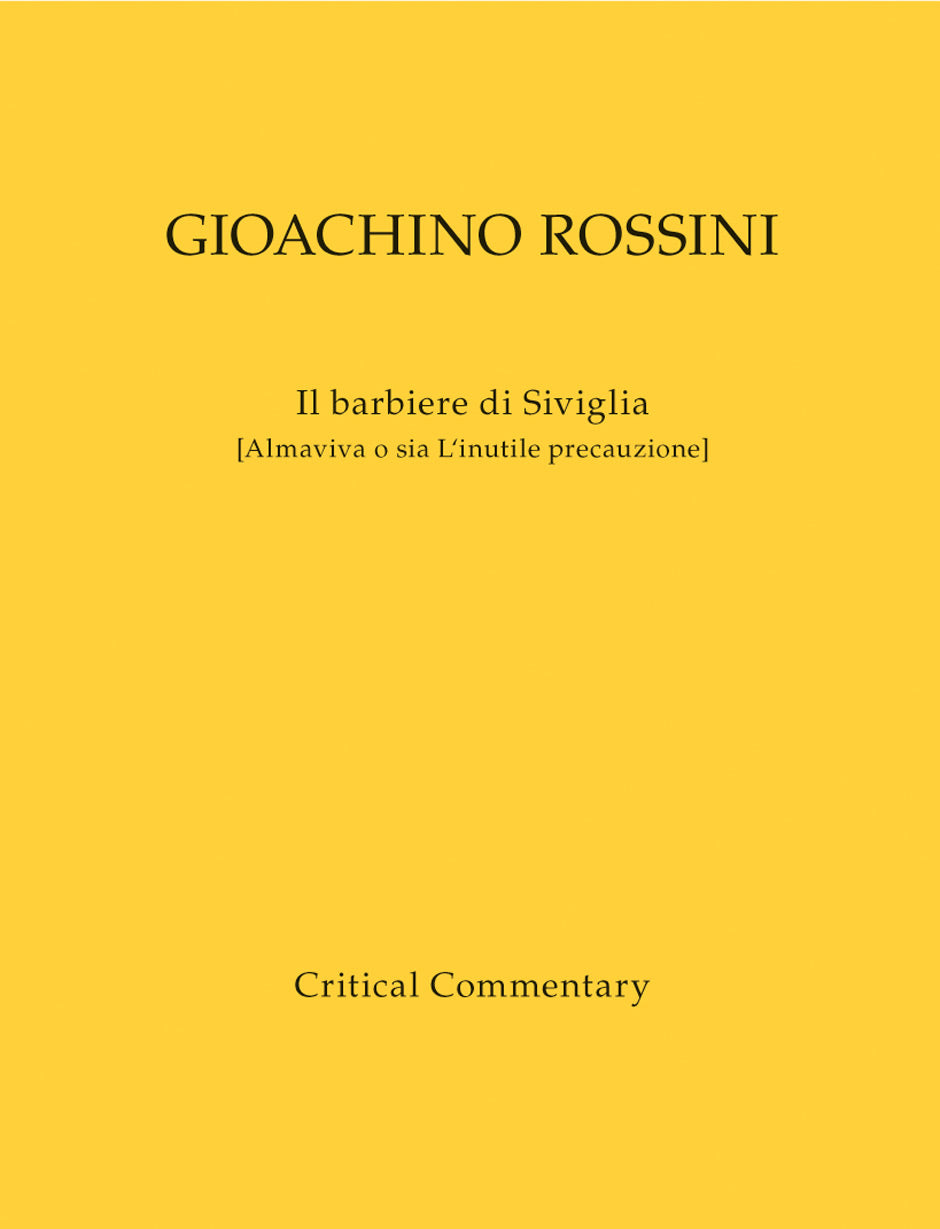 Works of Gioachino Rossini 2 Commentary (Barenreiter)