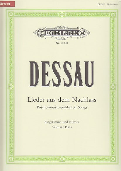 Dessau, Lieder aus den Nachlass (Peters)