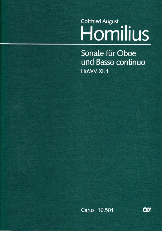 Homilius, Sonata in F HoWV 11/1 (Ob,Bc) (Carus)