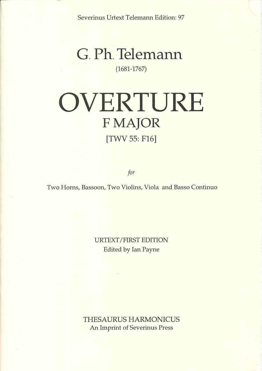 Telemann, Overture in F, TWV 55/F16 (Severinus Press)