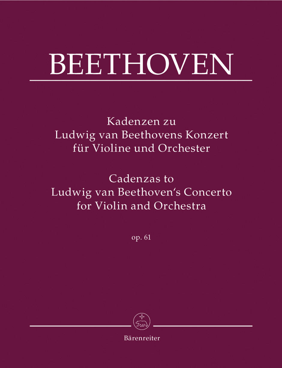 Beethoven, Concerto op. 61, Cadenzas (Barenreiter)