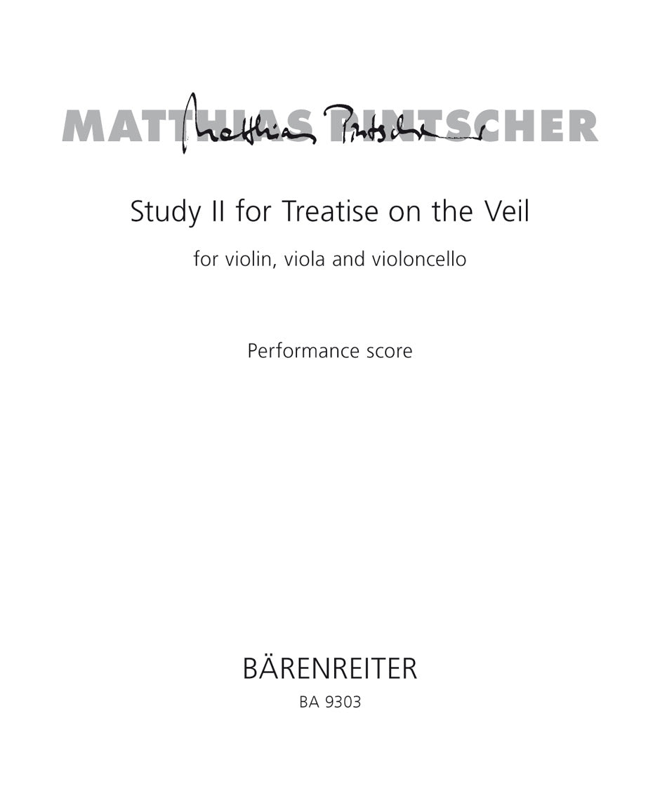 Pintscher, Study 2 (Vn,Va,Vc) (Barenreiter)