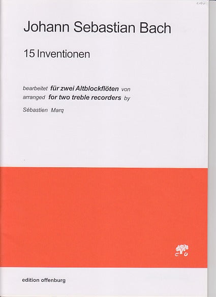 Bach, 15 Inventionen (AA Rec) (Offenburg, Edition)