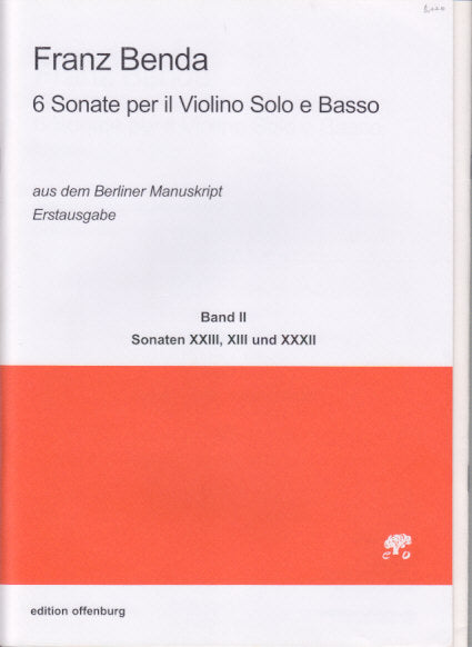 Benda, 6 Sonate, II (Vn,Bc) (Offenburg, Edition)