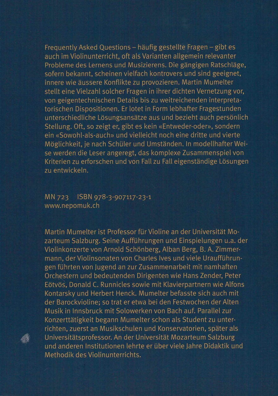 Mumelter, Standardfragen im Violinunt (Nepomuk)