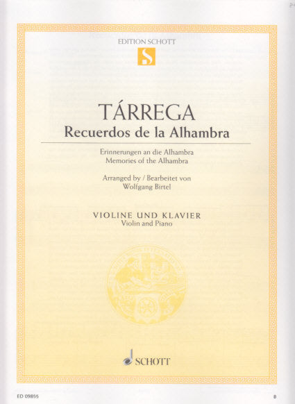 Tarrega, Recuerdos de la Alhambra (Schott)