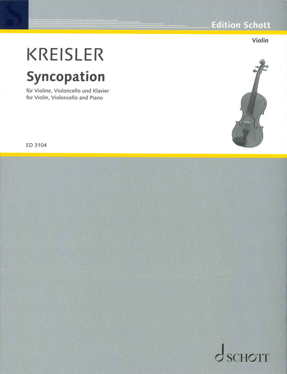 Kreisler, Syncopation (Vn,Vc,Pf) (Schott)