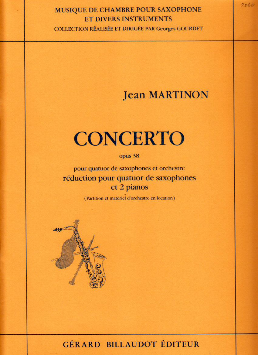 Martinon, Concerto op. 38 (4Sax,2Pf) (Billaudot)