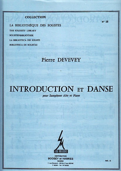 Devevey, Introduction et danse (ASax,Pf) (Lido Melodies/Leduc)