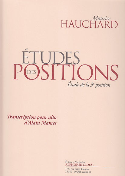 Hauchard, Etudes des positions (3e pos.) (Leduc)
