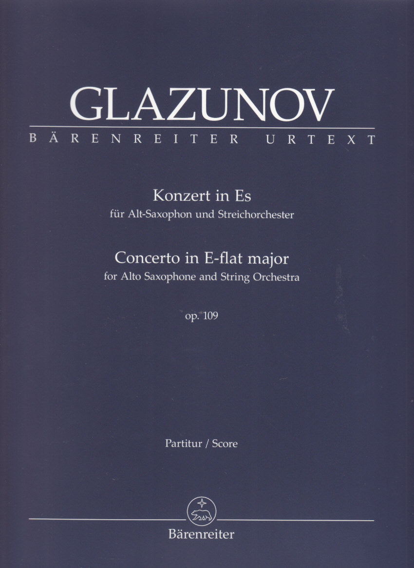 Glazunov, Concerto for Alto Sax Partitur (Barenreiter)