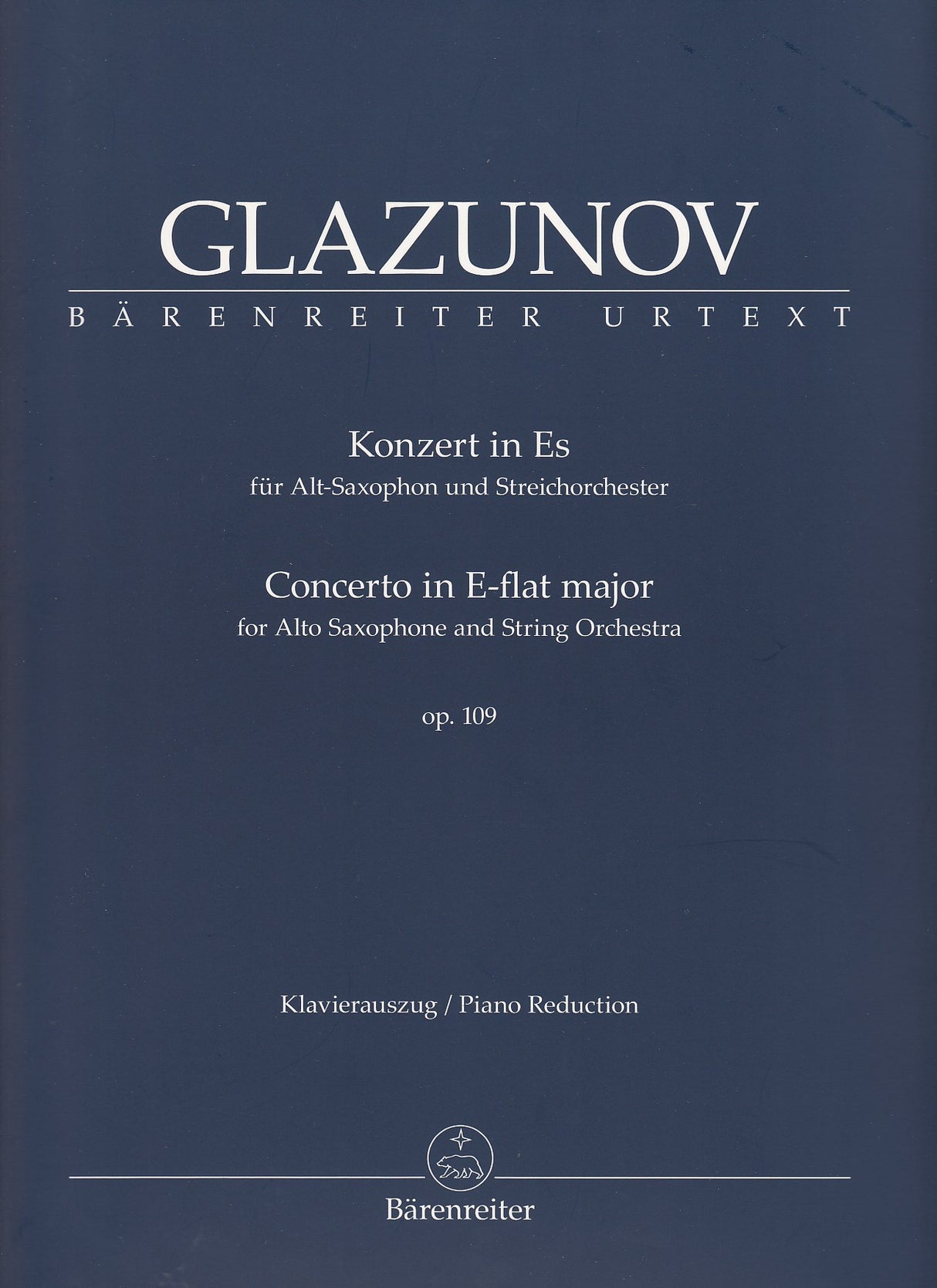 Glazunov, Concerto for Alto Saxophone (Barenreiter)