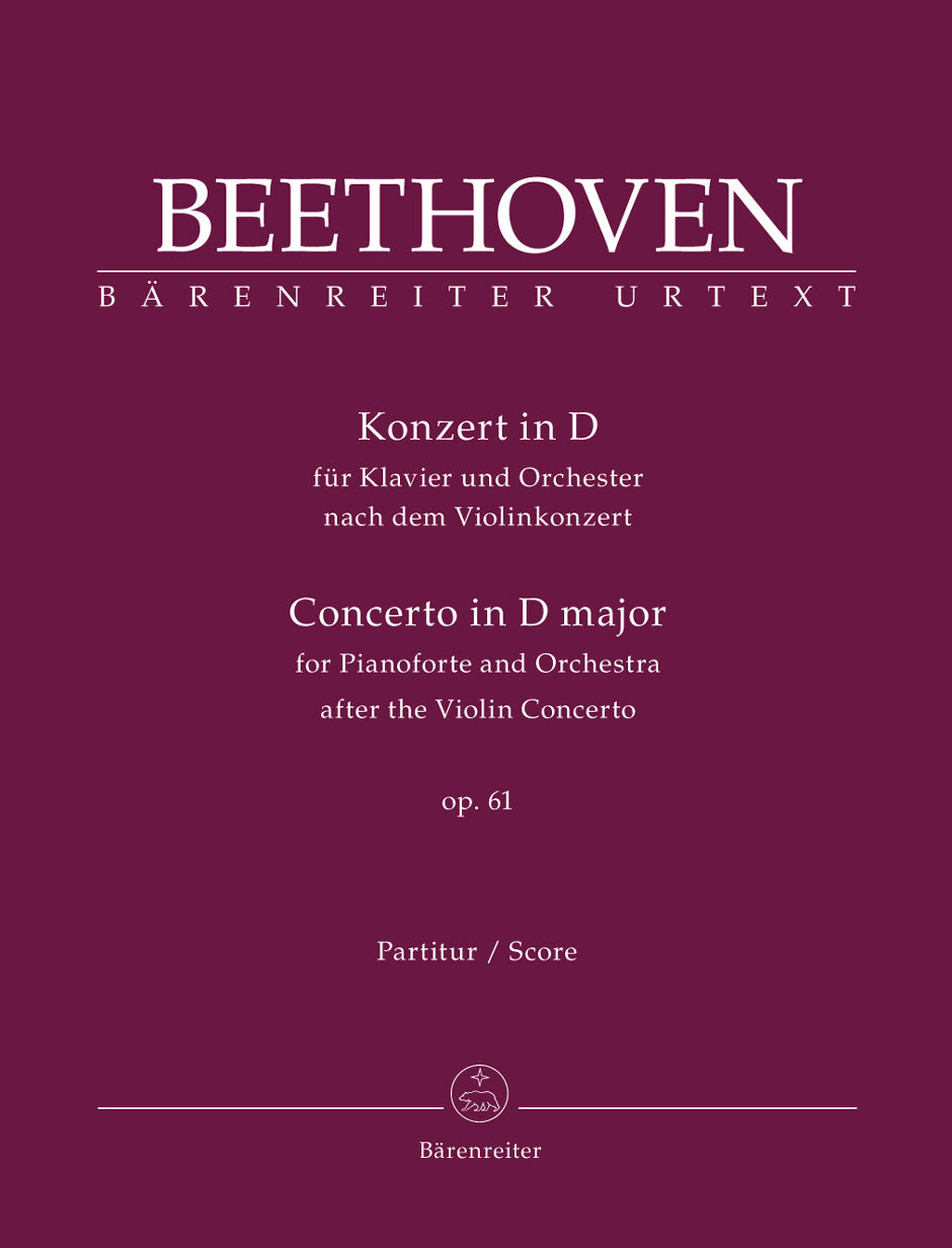 Beethoven, Concerto for Piano op. 61 (Barenreiter)