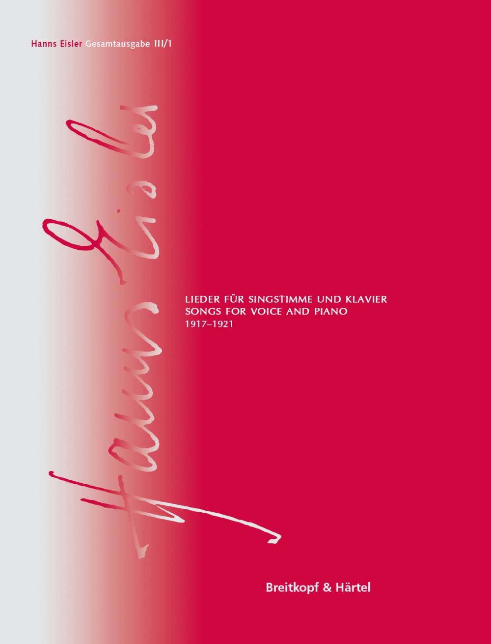 Eisler, HEGA 3/1 Lieder (Breitkopf)