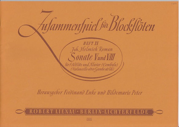 Roman, Sonatas No. 5, 8 (Fl/Rec,Kbd) (Lienau)