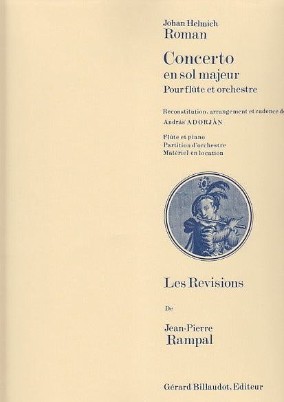 Roman, Concerto en sol (Adorjan/Rampal) (Billaudot)