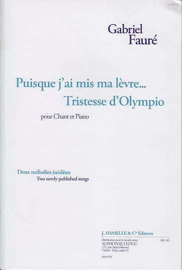 Faure, Puisque j'ai mis ma levre... (Hamelle)
