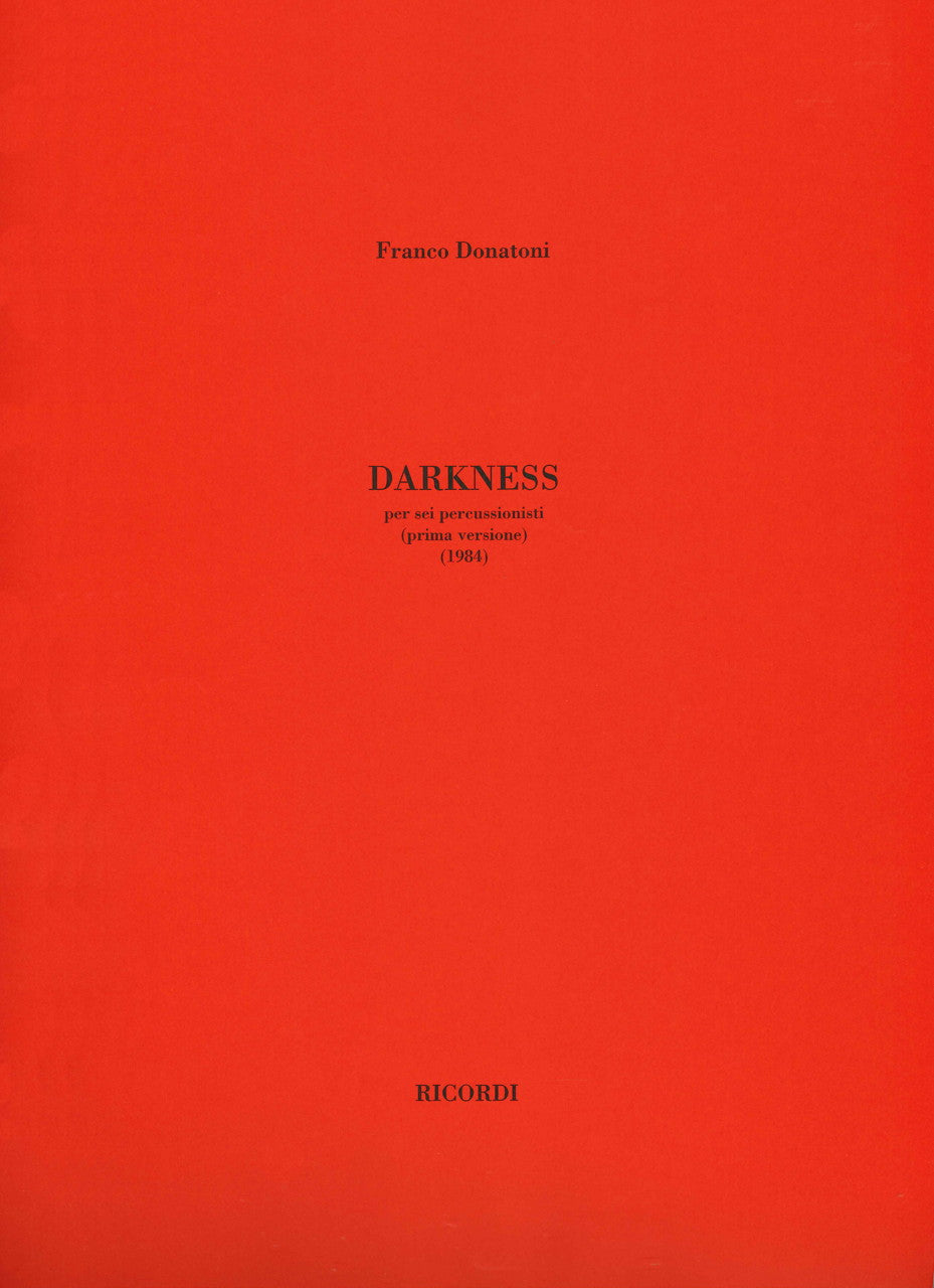 Donatoni, Darkness (Large Score) (Ricordi)