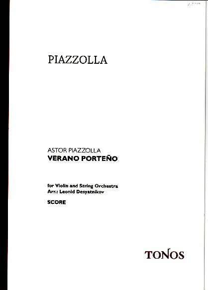 Piazzolla, Verano porteno (Vn,Str.Orch) (Tonos)