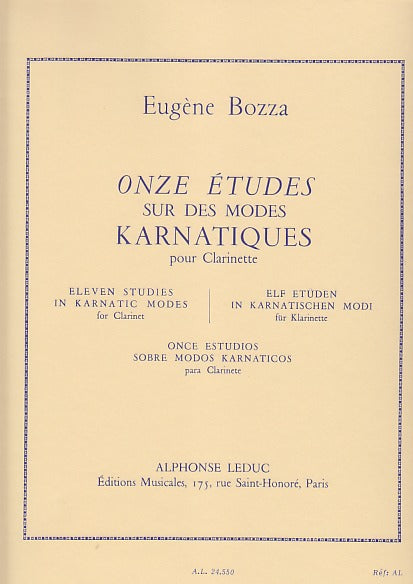 Bozza, 11 Etudes sur des modes karnatiqu (Leduc)