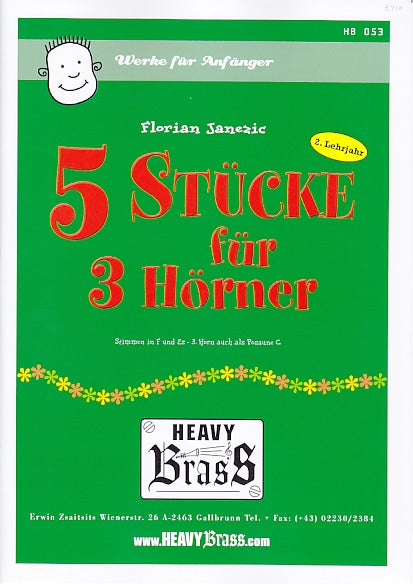 Janezic, 5 Stucke fur 3 Horner (Heavy Brass)