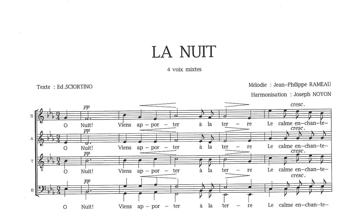 Rameau, Nuit (SATB a cappella) (Schola Cantorum)