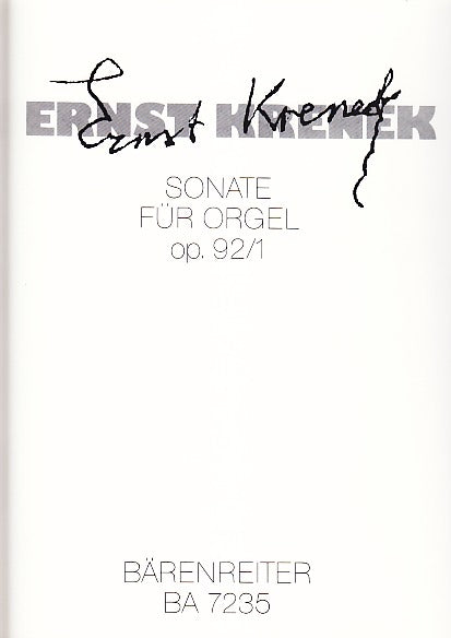 Krenek, Sonata op. 92/1 (1941) (Barenreiter)