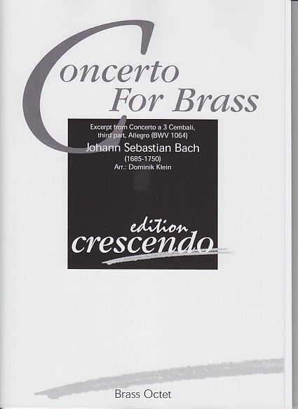 Bach, Concerto for Brass (BWV 1064) 8-pt (Crescendo Brass)