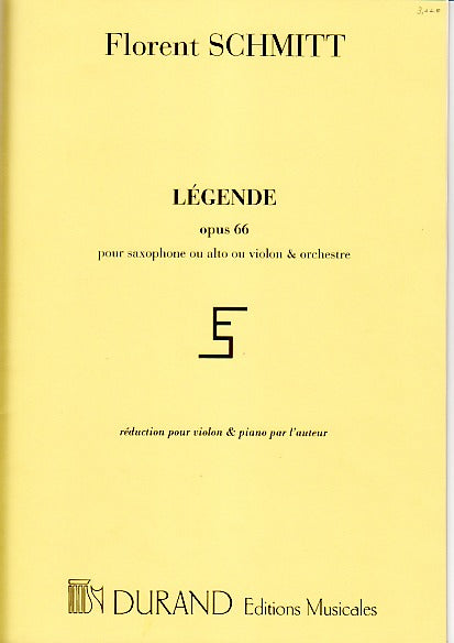 Schmitt, Legende op. 66 (Violin,Piano) (Durand)