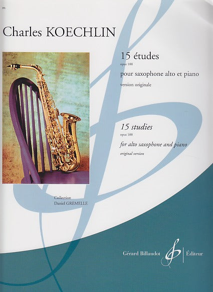 Koechlin, 15 Etudes op. 188 (ver. orig.) (Billaudot)