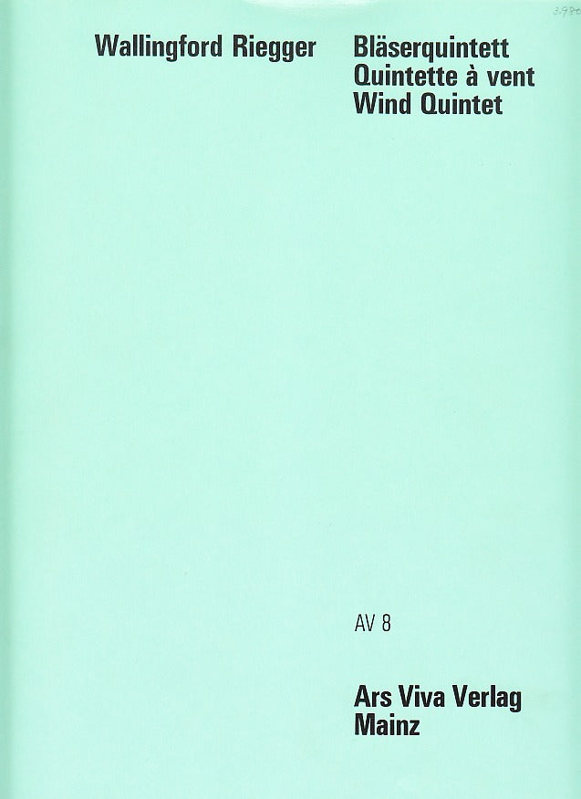 Riegger, Blaserquintett op. 51 (Parts) (Ars Viva)