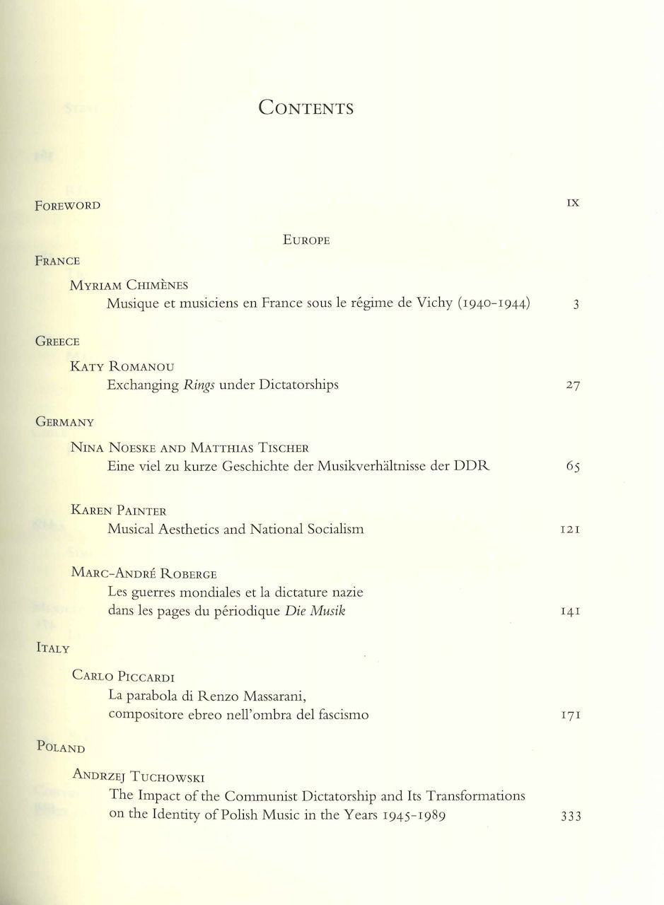 Illiano, Music and Dictatorship in Europ (Brepols)