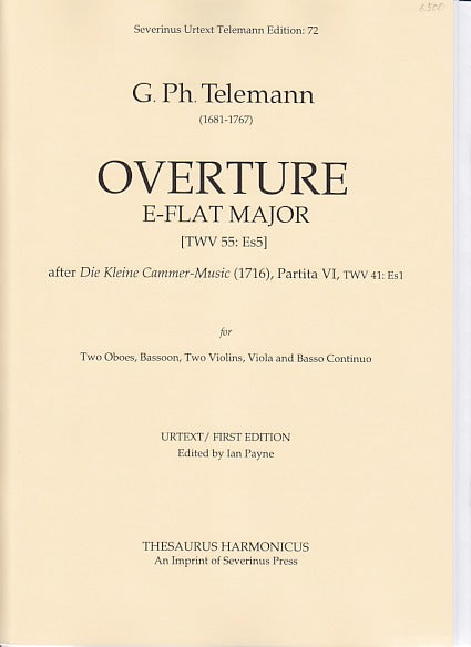 Telemann, Overture TWV 55/Es5 (Thesaurus Harmonicus/Severinus Press)