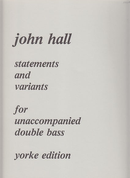 Hall, Statements and Variants (Yorke Edition)