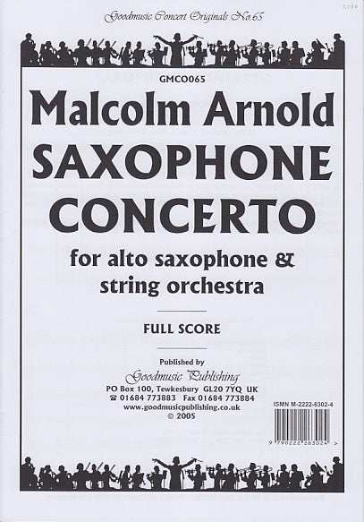 Arnold, Concerto for Saxophone: Score (Goodmusic Pub.)