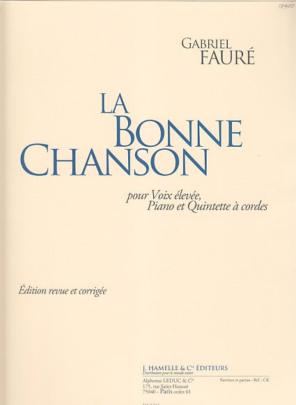 Faure, Bonne Chanson (High,Str,Pf) (Hamelle)