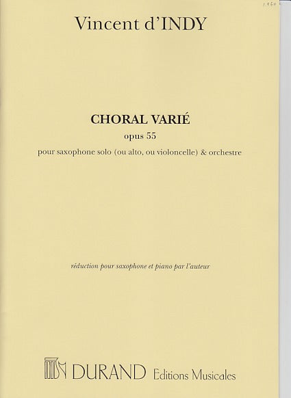 Indy,d', Choral varie op. 55 (ASax,Pf) (Durand)