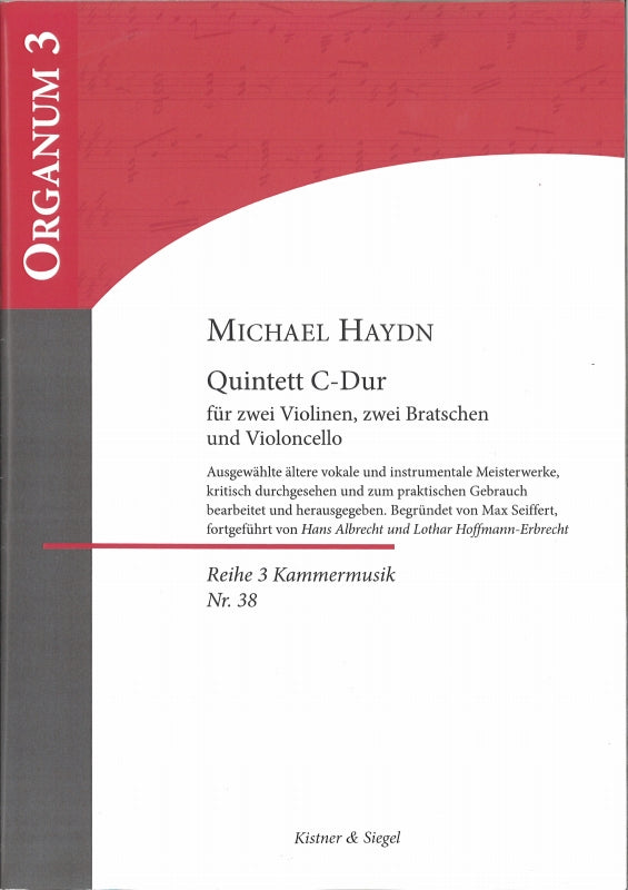 Haydn,M., Quintet in C MH 187 (Score) (Kistner & Siegel)