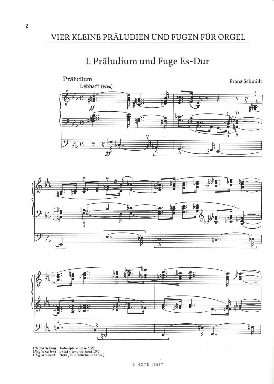 Schmidt, 4 kleine Praludien und Fugen (B-Note)