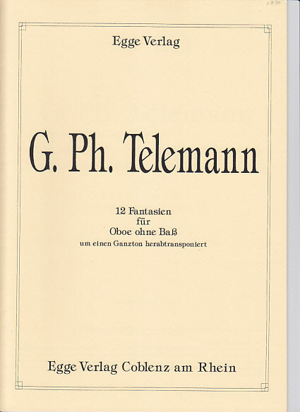 Telemann, 12 Fantasien (transposed) (Egge)