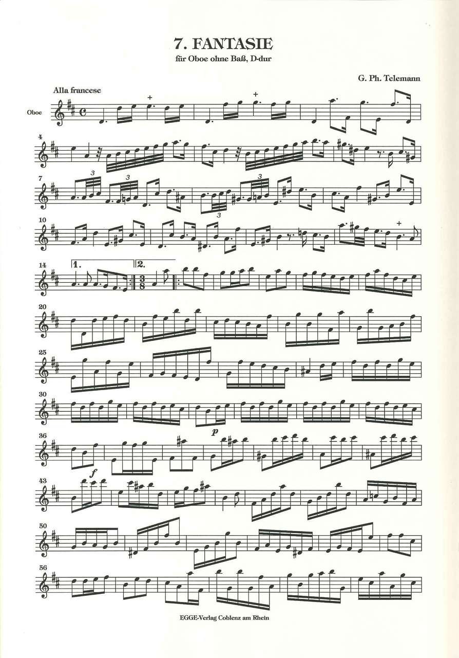 Telemann, Fantasien TWV 40/2-13 (Ob Solo (Egge)