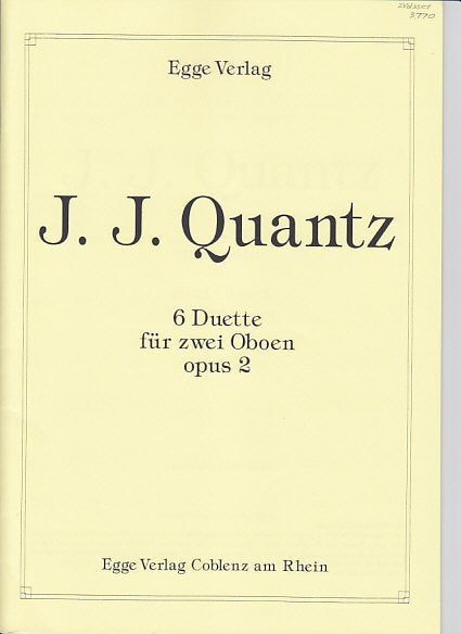 Quantz, 6 Duette op. 2 (2Ob) (Egge)