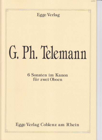 Telemann, 6 Sonaten im Kanon (2Ob) (Egge)