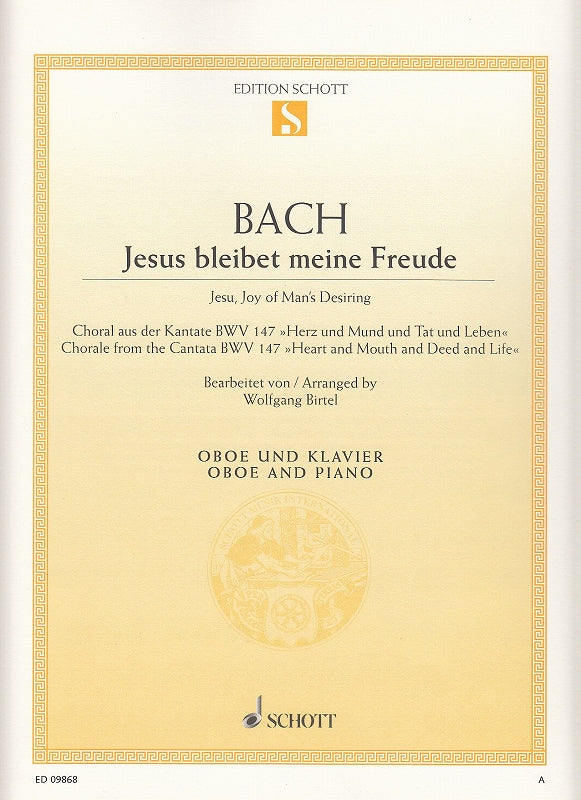 Bach, Jesu, Joy of Man's Desiring (Schott)